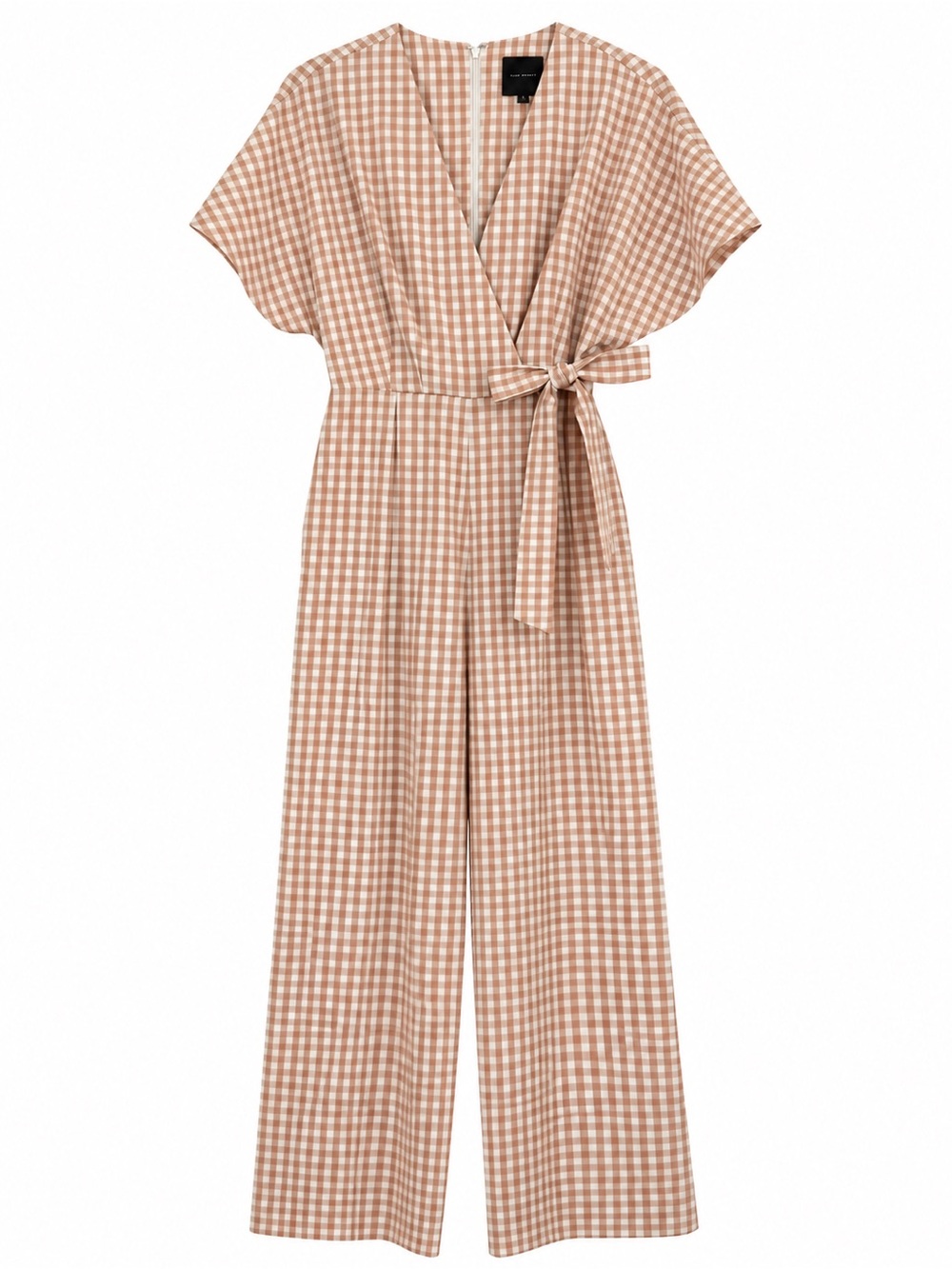 Alex Marie Juliana Gingham Wide Leg Wrap Jumpsuit - Size 4